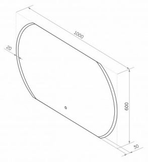 Зеркало с подсветкой Continent Polaris ЗЛП883 с сенсорным выключателем 100см